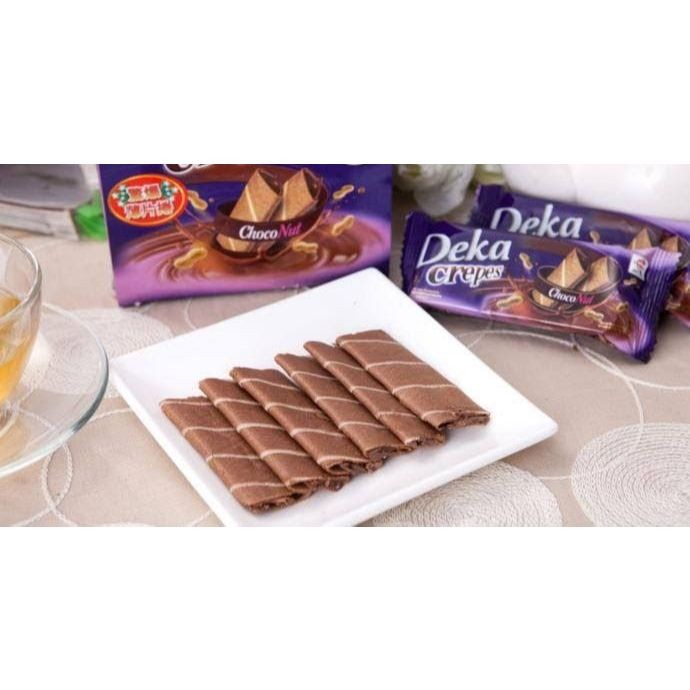 

Desyallshop [ Berkah ] Deka Crepes Dua Kelinci Box Isi 12 X 10Gr Choconut Chocobanana Snack Cemilan