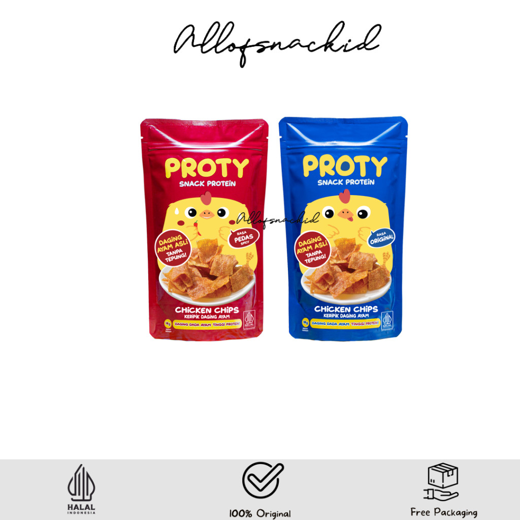 

Andrianbijaksana Proty - Snack Protein - Chicken Chips - Keripik Daging Ayam Krispi - 18Gr - Snack