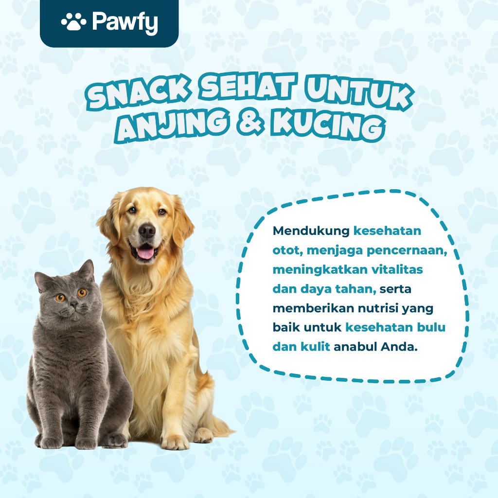 

Andrianbijaksana Pawfy Bundle 3 Pack Snack Kucing Freeze Dried Chicken 200G - Chicken Munchies Snack