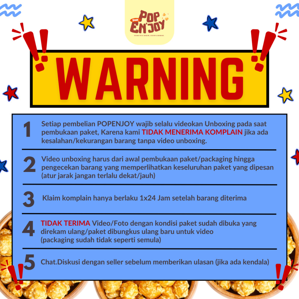 

Andrianbijaksana [] Popcorn Caramel 500Gr - Popenjoy / Makanan Manis Crispy Camilan Popkron Snack