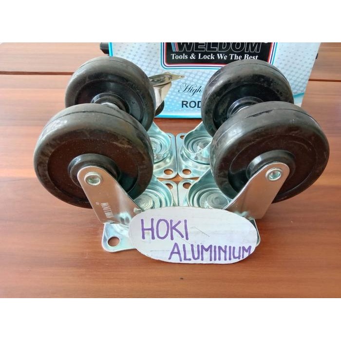 PREMIUM Roda Troli Karet 3 Inch / Roda Etalase / Roda Caster Karet 3" WELDOM