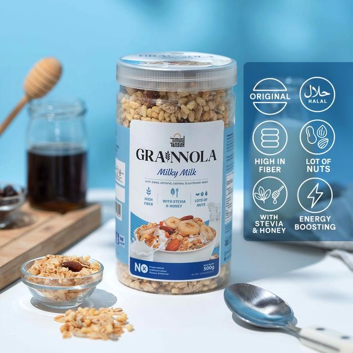 

Timur Tengah Grainnola Milky Milk 500 Gr Granola Cemilan Sehat Rendah Kalori
