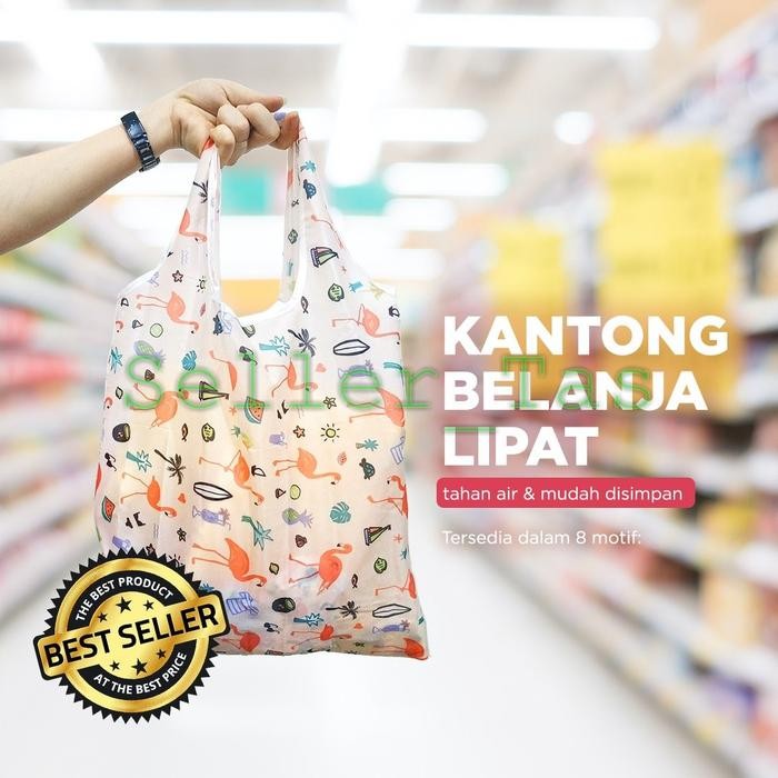 PREMIUM Tas Belanja Lipat / Eco Bag / Shopping Bag / Kantong Belanja Lipat