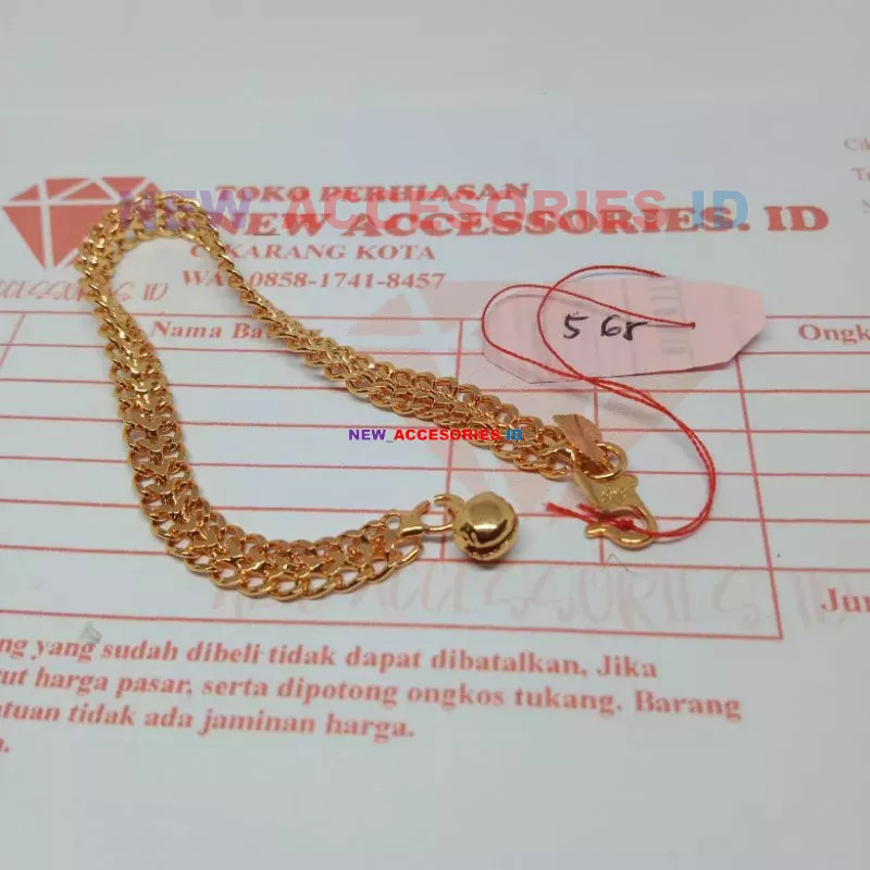 Gelang 5 gram gelang tikar lapis emas muda 18 karat 66,7% free gratis surat perhiasan fashion
