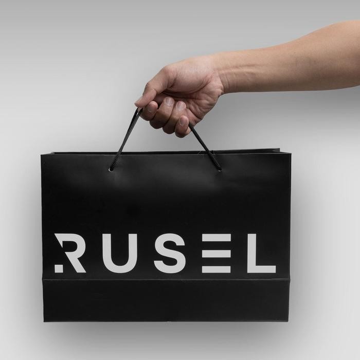 PREMIUM RUSELCO I Paperbag Rusel Tas Belanja Hitam