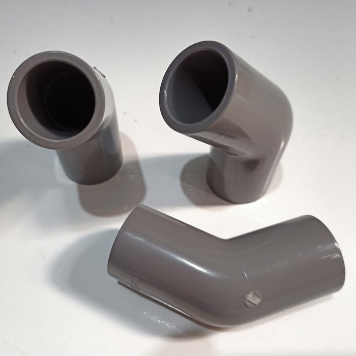 Elbow 45 Pvc Aw 2 Inch Keni 45 Pvc Aw 2" Keni L45 Pvc Jis 2 Inch Knee Pipa Pvc Abu-Abu Paralon 2