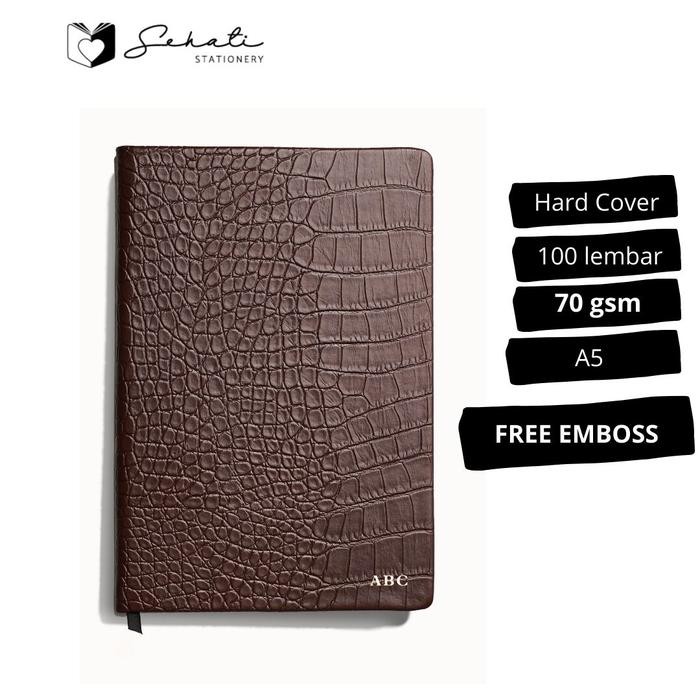 

Sht Leather Notebook - Croco - Lined (Free Custom Emboss Nama) #Gratisongkir