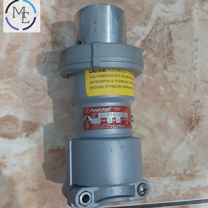Appleton Powertite Plug Acp3034Bc 30A 3W 4P + Receptacle