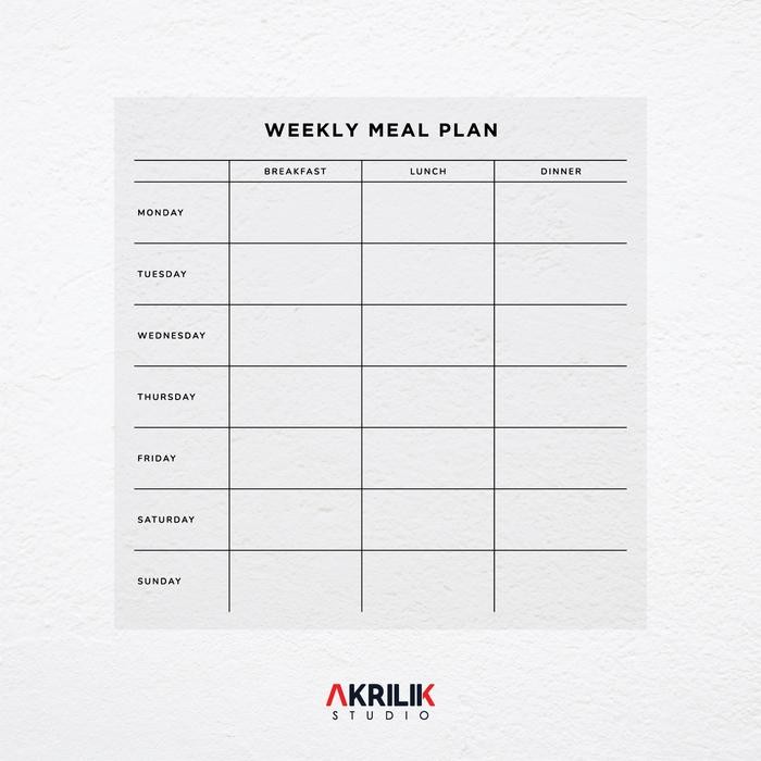 

Weekly Meal Planner Akrilik Jadwal Menu Dapur Acrylic Kitchen Plan #Gratisongkir