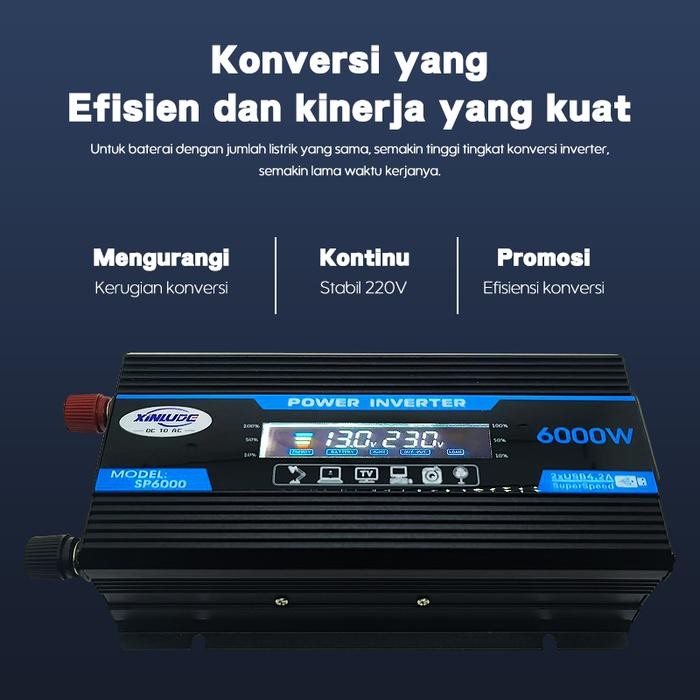Terbaik 12000W Mobil Inverter 12V Dc Ke 220V Ac Power Converter Led Display 12V To 220V Inverter