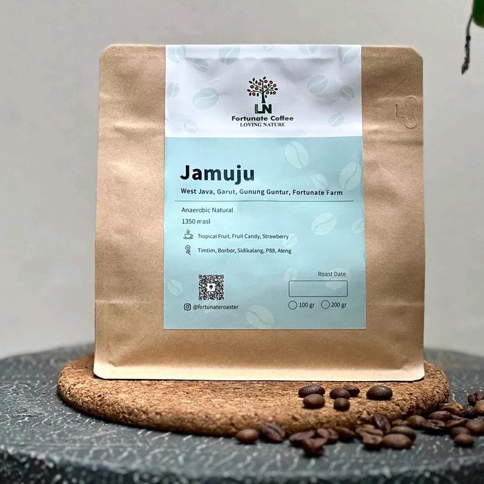 

Jamuju Anaerobic Natural Biji Kopi Arabica Garut Fortunate 200 gram