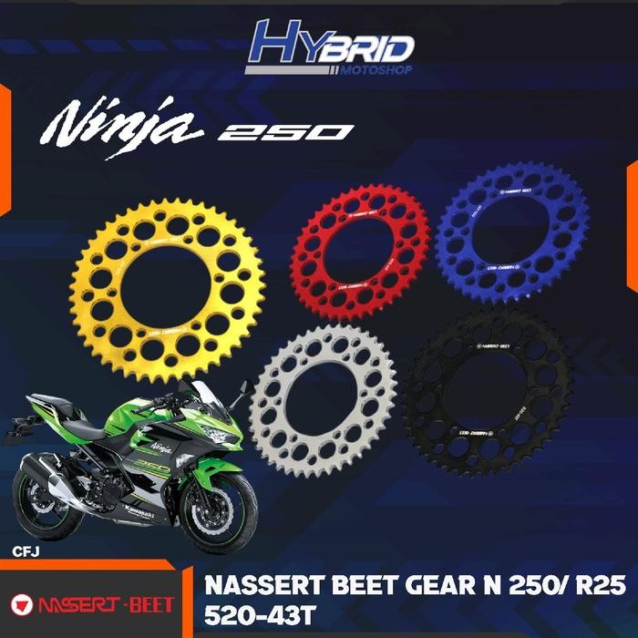 Gear Belakang NINJA 250 / R25 Nassert Beet 520-43 520-44