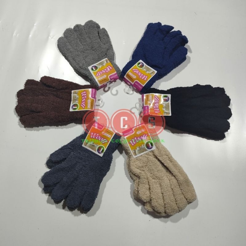 (Grosir) 1 Lusin Sarung Tangan Woll Bulu