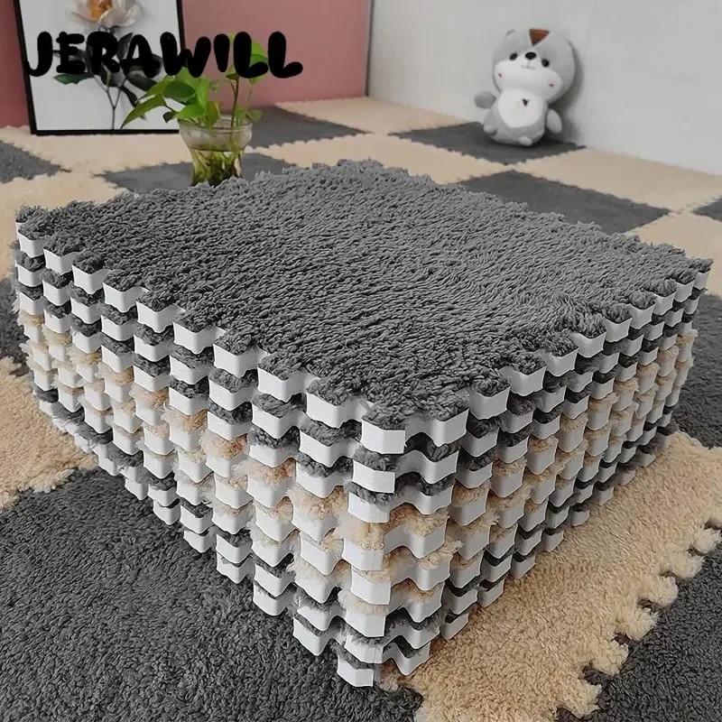 5/10/20 Buah Karpet Lantai Busa Puzzle Mewah Anak-anak Karpet Persegi Berbulu Karpet Area Berbulu Ka