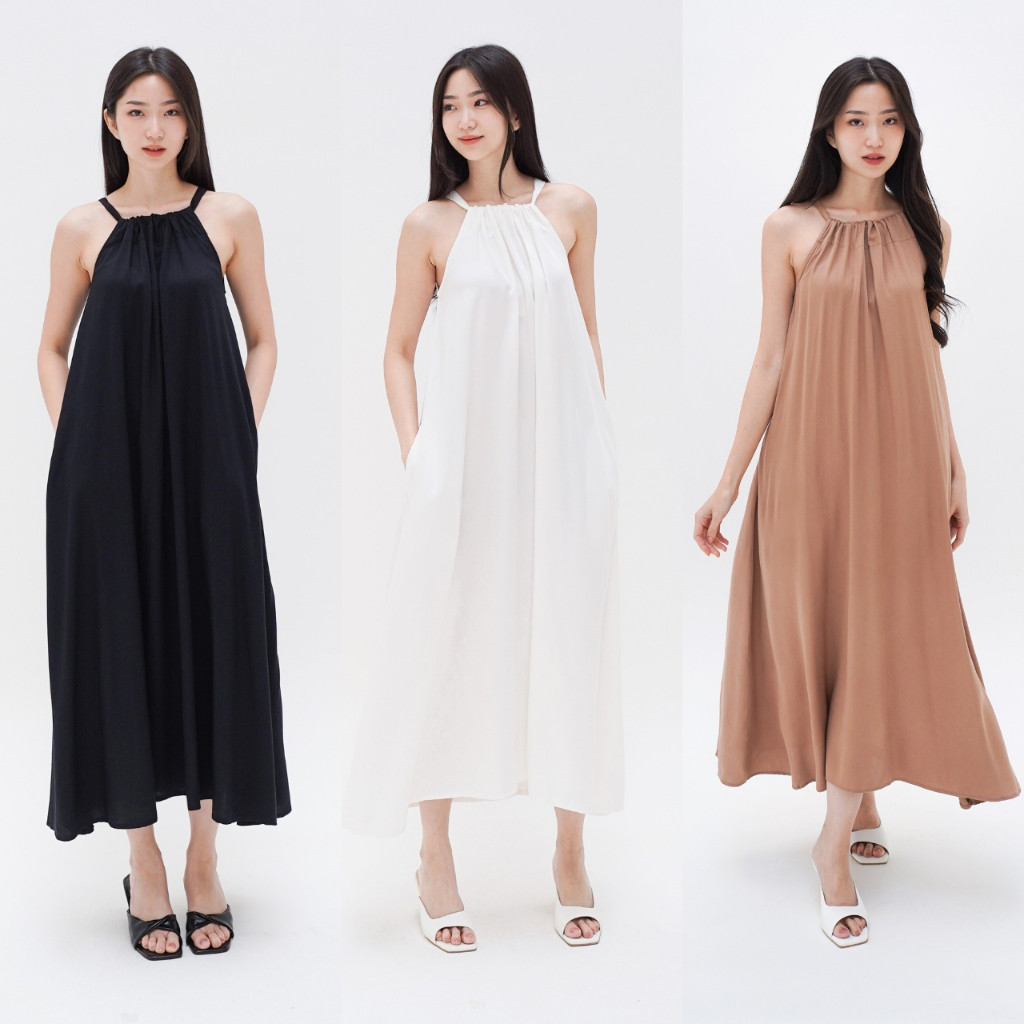 Sleeveless Dress Tanpa Lengan Wanita Rayon Long Dress Pantai Wanita WE