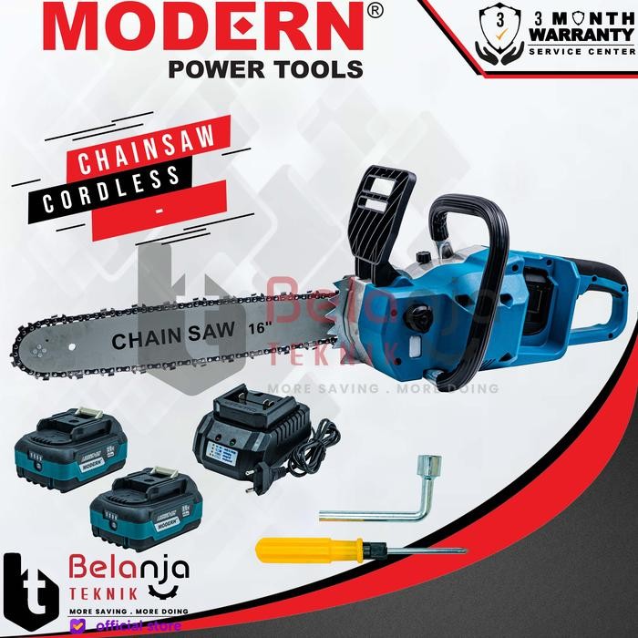 PROMO Modern Chainsaw Baterai 16 Inch Alat Potong Dahan 20V Cordless 16inch