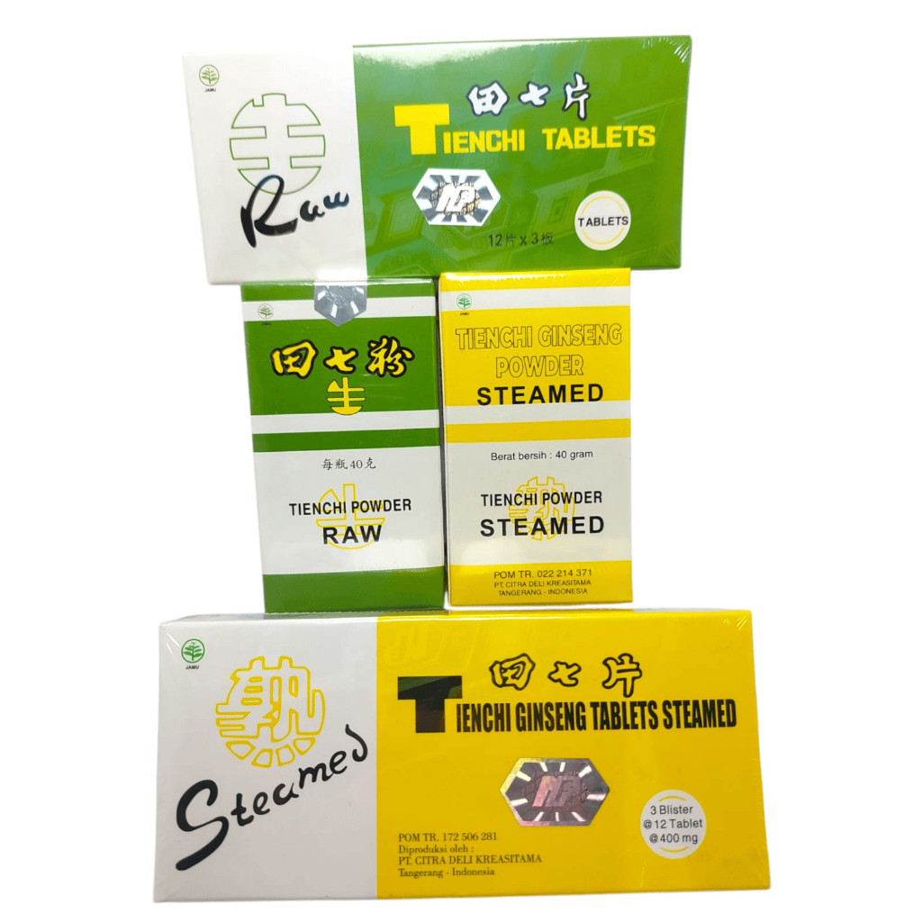 

Tienchi Tablets Raw/Steamed Tablets / Tienchi Powder Raw/Steamed isi 40 gr PREMIUM