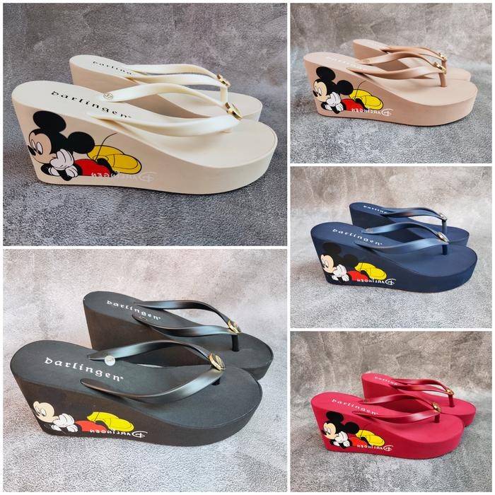 Sendal Wanita Darlingen Mickey Wedges 7 Cm / Sandal Wedges Wanita