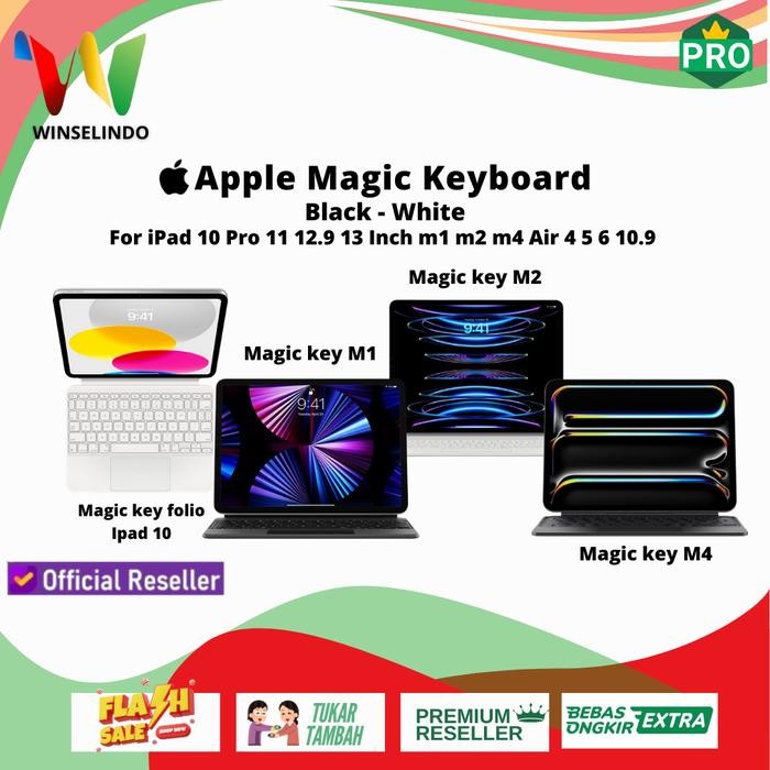 JTTOP" APPLE MAGIC KEYBOARD 2021 IPAD PRO 11 12.9 INCH M1 AIR 10.9 2020 WHITE
