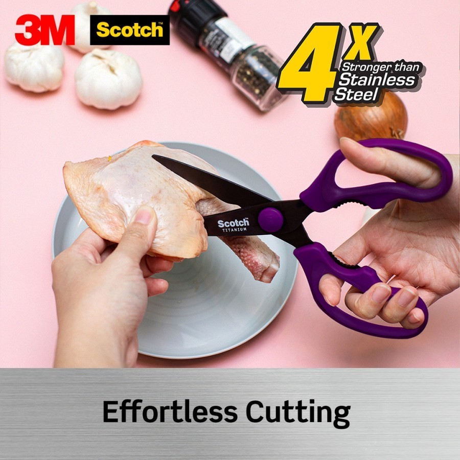 

Scotch 3M Gunting Dapur Titanium Kitchen Scissors KS-DT Purple 9 inch