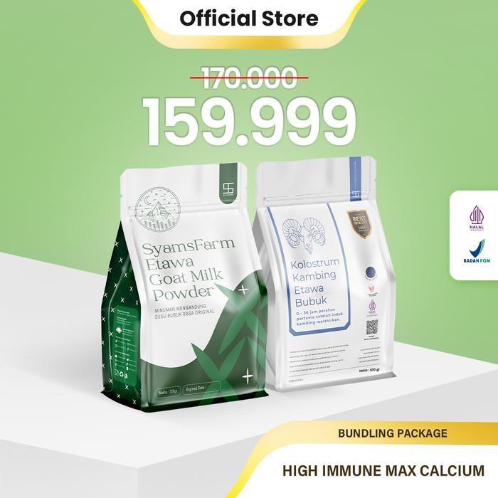 

BARANG TERLARIS Bundling Package Ternak Syams Susu Kambing Etawa Kolostrum 500gr + Susu Kambing