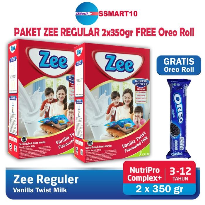 

BARANG TERLARIS Zee Reguler 2x320 gr box [Free Oreo Roll] Milk
