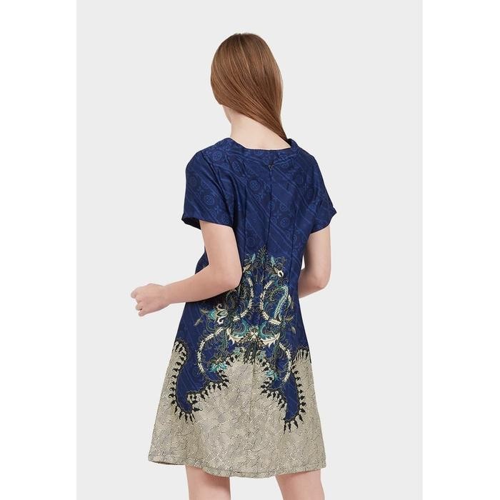 Arjuna Weda Sackdress Batik Premium Wanita Motif Pisang Bali - Bahan Semi Sutera Resleting Belakang