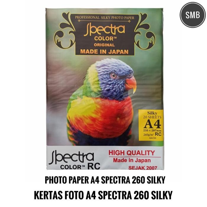 

(20 Lembar) Kertas Foto A4 Spectra Tebal 260 Gsm Silky Photo Paper