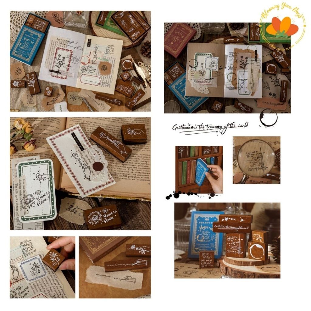 

Stempel Vintage Dekorasi DIY Stamp garden aesthetic dekorasi journal scrapbook deco