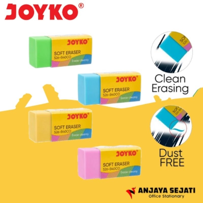 

Eraser Penghapus Warna Joyko B40CO Isi 40pcs