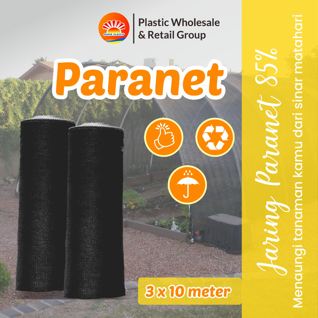 Paranet tanaman/Jaring paranet 85% Rajut segitiga Ukuran 3x10 meter