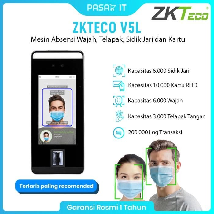 Mesin Absensi Wajah ZKTeco V5L Mesin Absen & Akses Kontrol Sidik Jari Speedface V5L Bergaransi 1