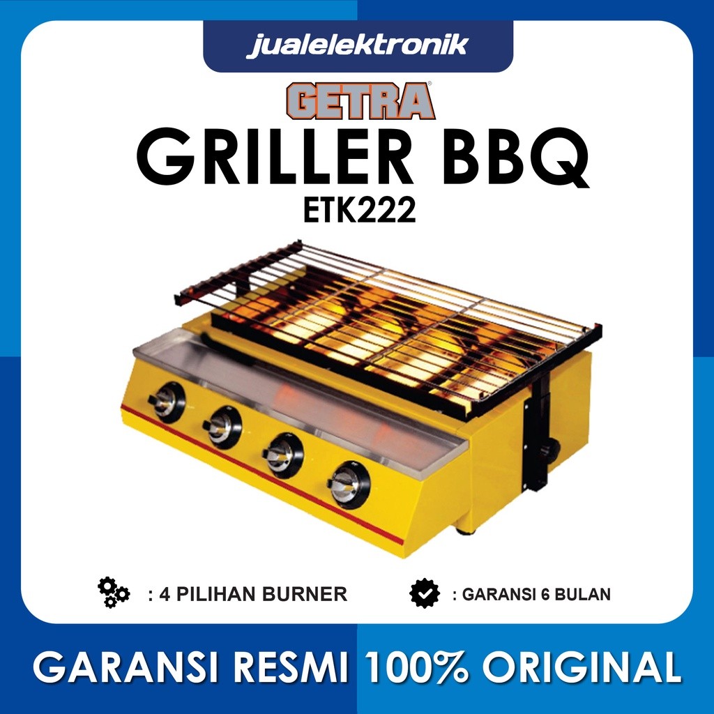 Getra ETK222 Griller 4 Burner BBQ Pemanggang Listrik Yakiniku Sosis Sate