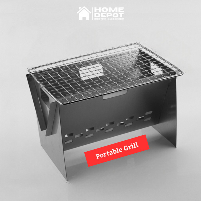 Panggangan BBQ Arang Mini Portable Grill Outdoor Stainless Steel