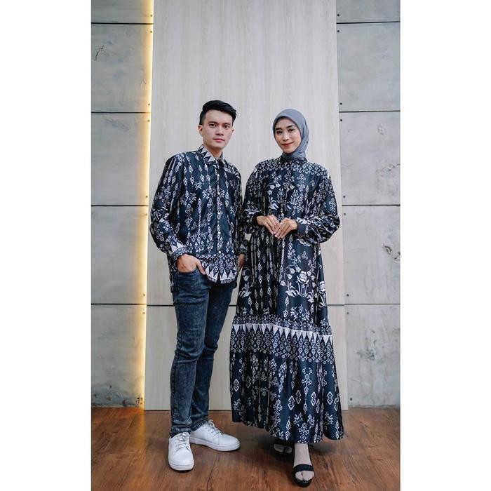 Baju Couple Pasangan Suami Istri Batik Kondangan Sarimbit Muslim