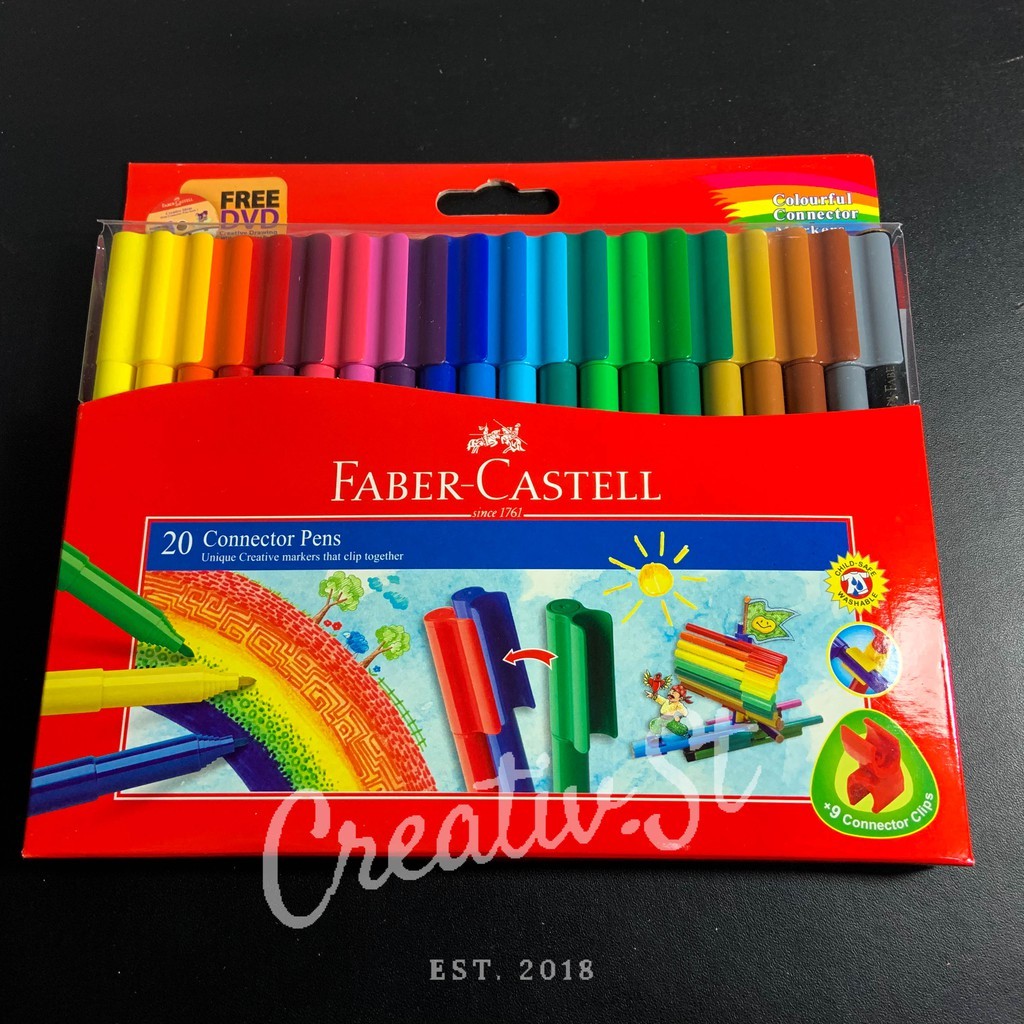 

FABER CASTELL Connector Pen 20 Spidol Warna Pulpen Warna