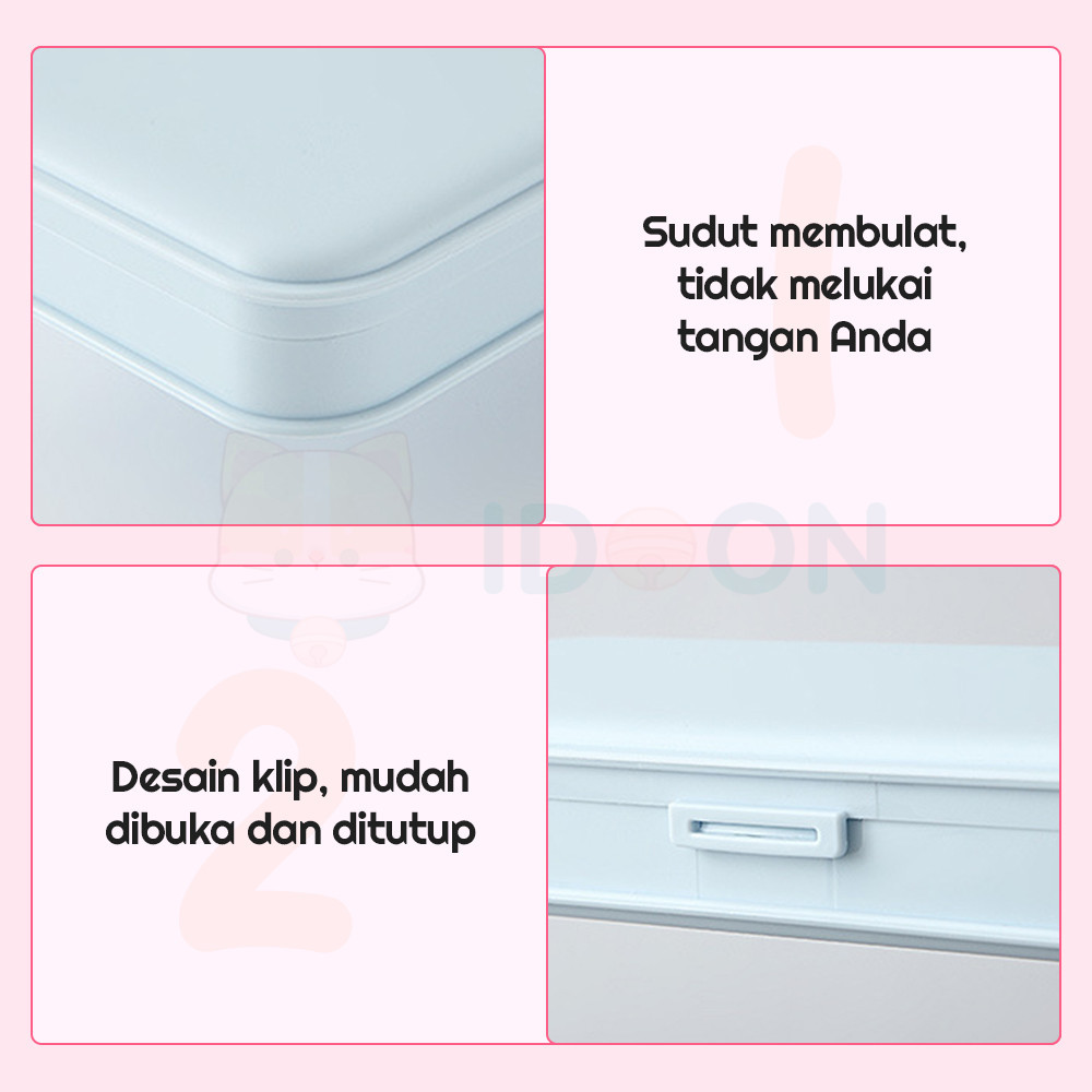 

IDOON Kotak alat tulis anak korea diy tempat pensil deco cream set