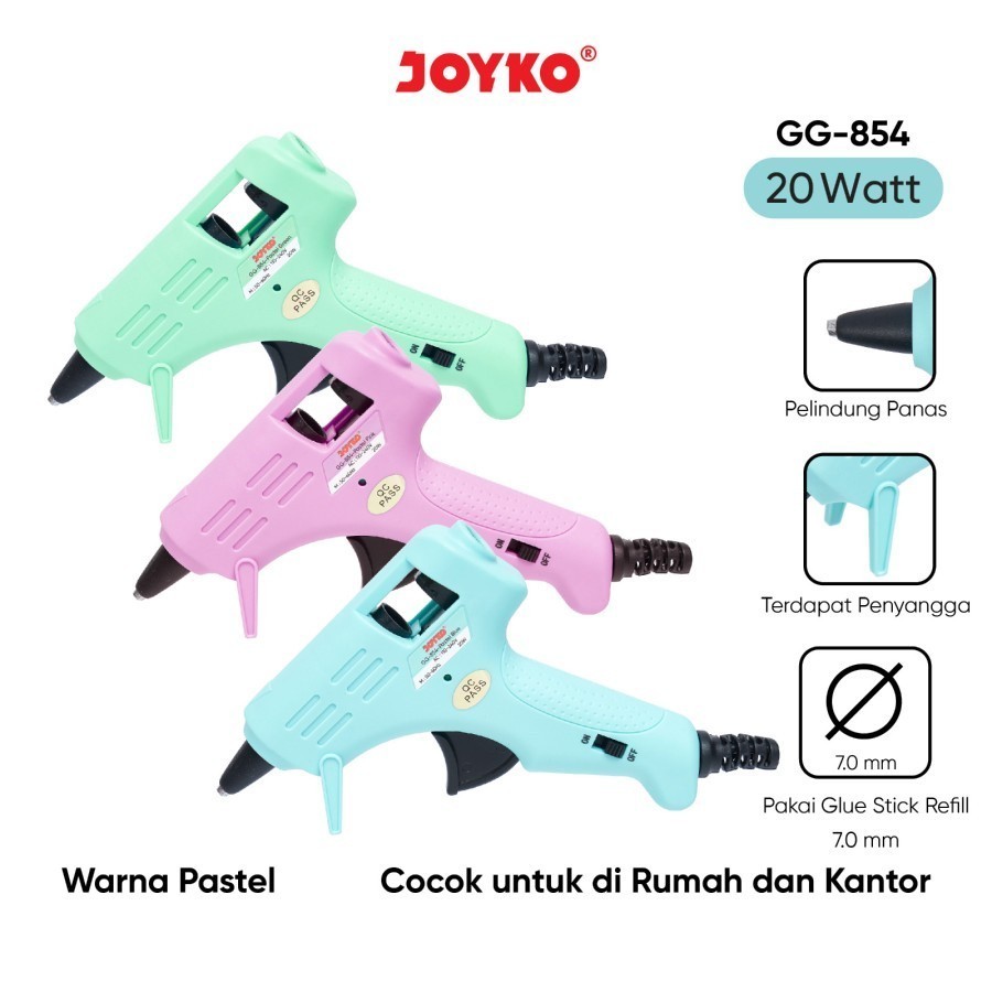 

Joyko Glue Gun GG-854 Pastel Color 20watt / Glue Gun Warna Pastel Murah Berkualitas