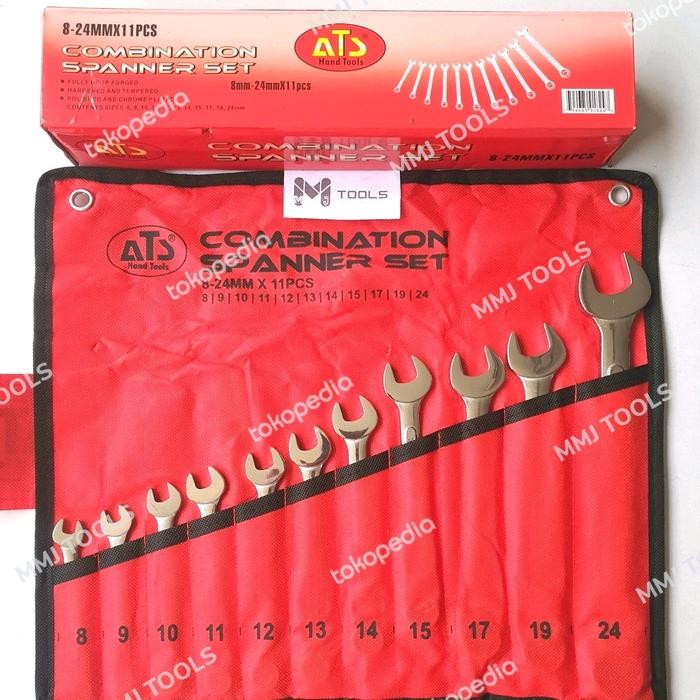 KUNCI RING PAS SET ATS 11PCS 8-24MM - ATS KUNCI RING PAS SET TEBAL