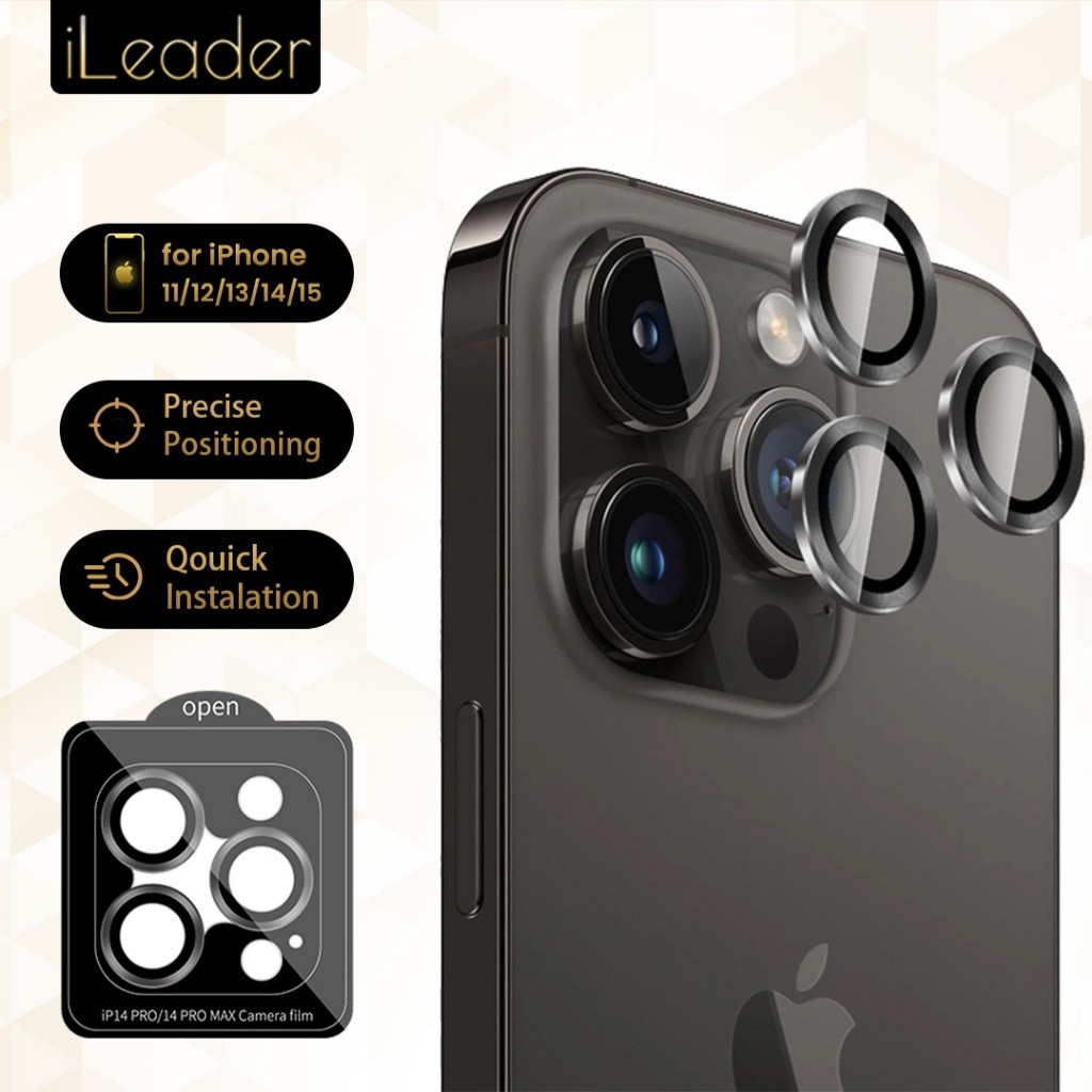 Mex - iLeader iPhone 11 12 13 14 15 16 Plus Mini Pro Max Pelindung Kamera iPhone Camera Lens