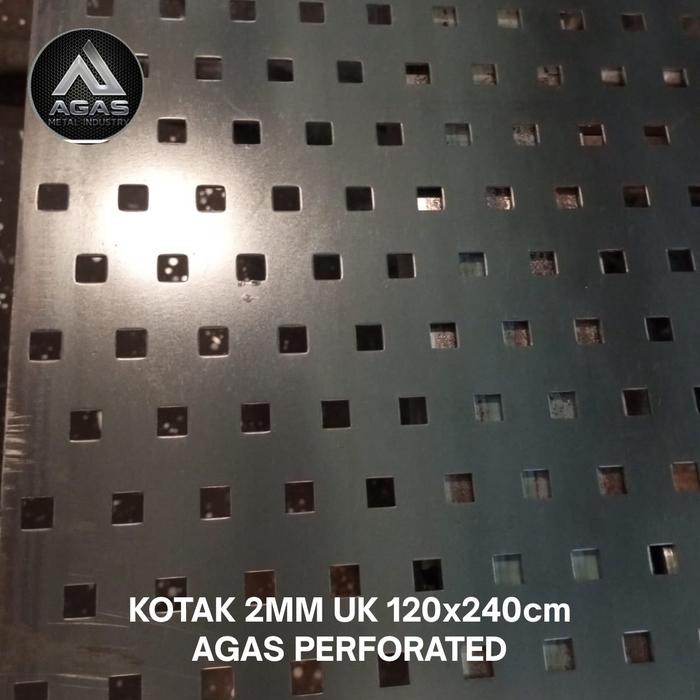 Plat Lubang Besi Perforated Kotak 2mm 120x240cm