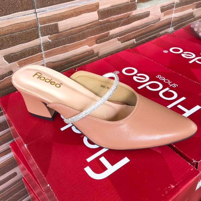 JTTOP" SANDAL PESTA WANITA FLADEO TH HEELS 5CM MUTIARA CANTIK SANDAL KONDANGAN