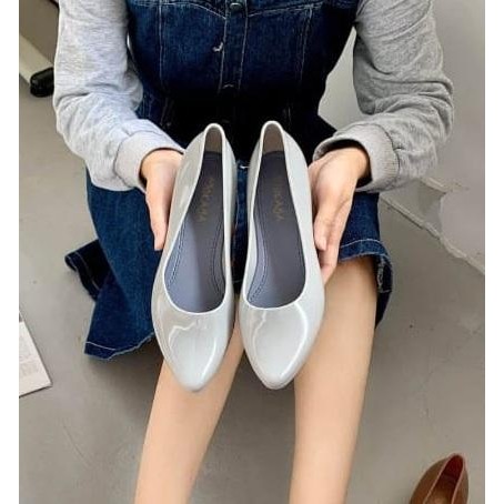 JTTOP" SEPATU WANITA WEDGES GLOSSY TINGGI 4 CM WEGES JELLY SHOES HEELS HIGH 550