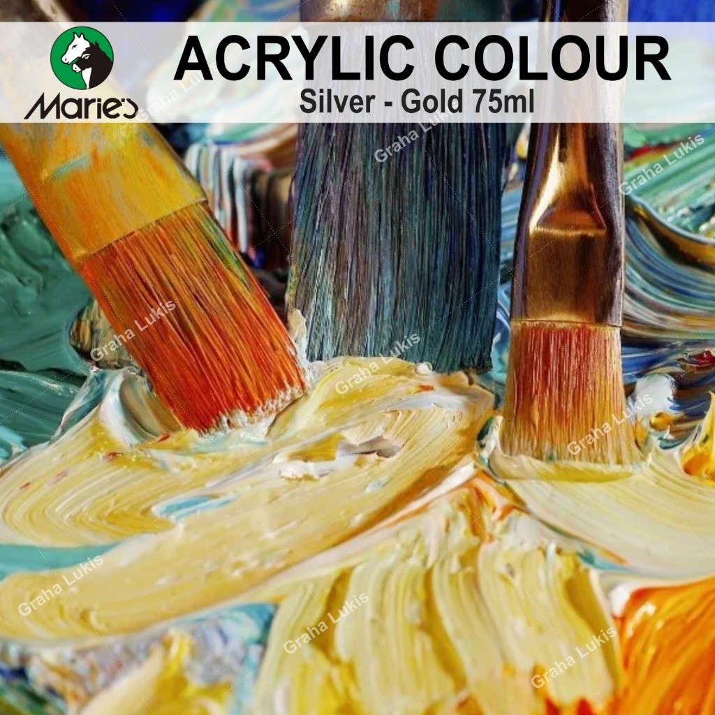 

Maries Acrylic Colour 75ml Gold/Silver / Cat Akrilik Maries 75 ml Gold Silver