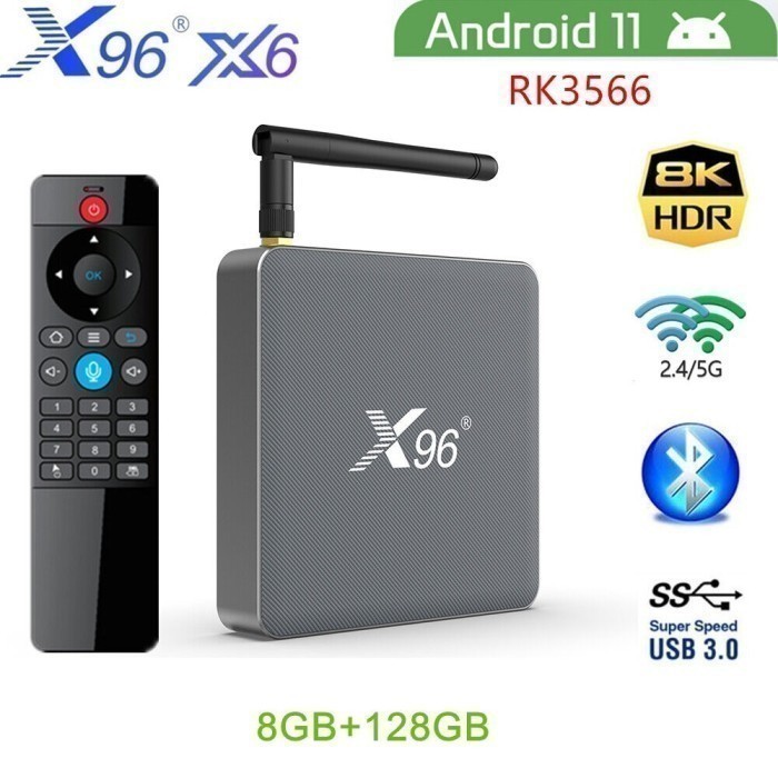 X96 X6 - Android 11 Smart TV Box 8K UHD - RAM 8GB ROM 128GB
