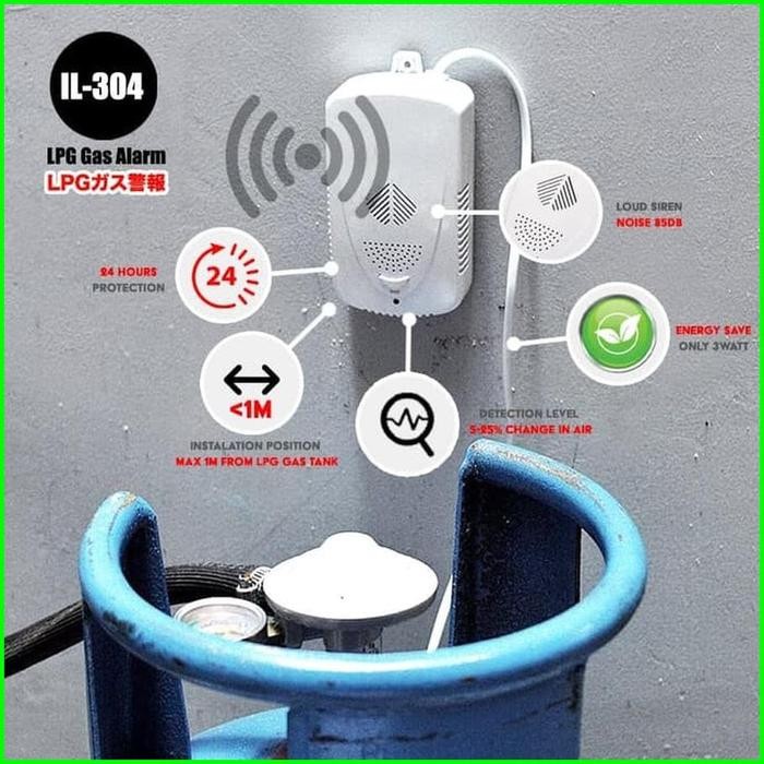 Terlaris Idealife Il-304 Alat Deteksi Kebocoran Peringatan Alarm Gas Lpg, Bocor
