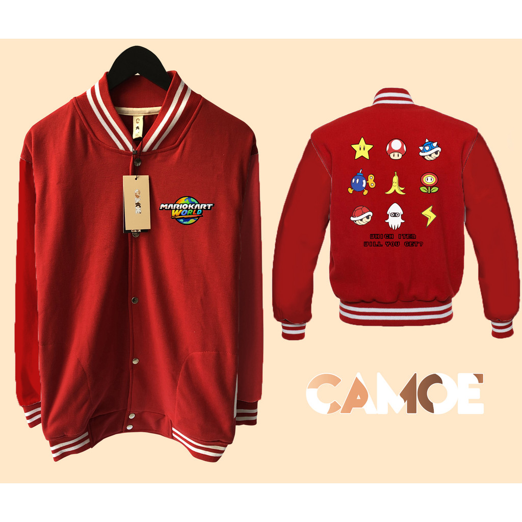 Jaket Baseball Varsity Super Mario Kart World Item Power Up UT