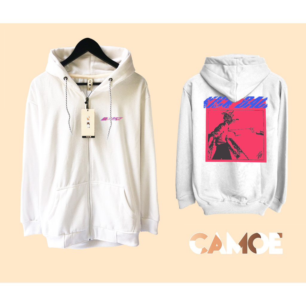 Jaket Hoodie Zipper Anime Chainsaw Man Denji Kick back Kenshi Yonezu UT