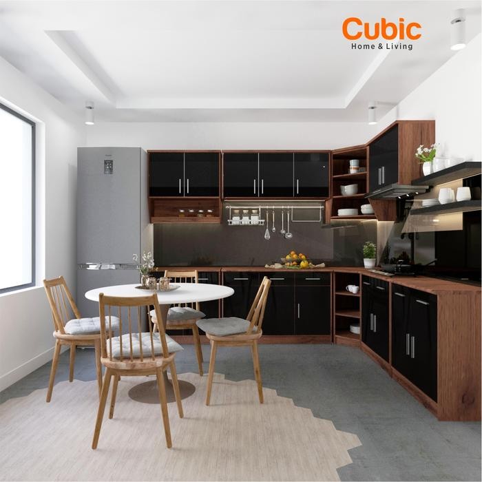 Cubic Kitchen Set Sudut Minimalis / Rak Atas Lemari Dapur / Elena Ksas