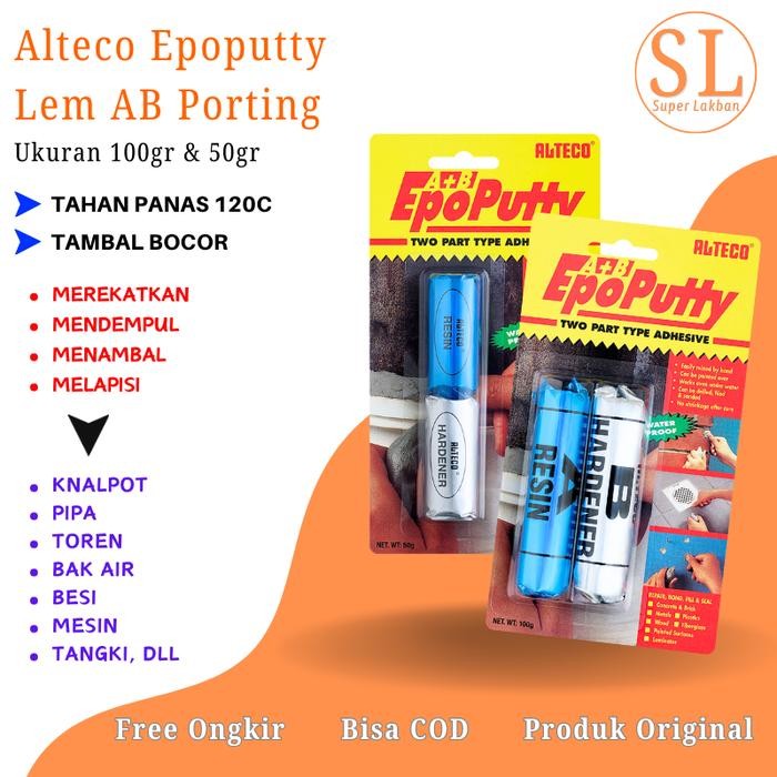 PREMIUM Lem Toren Lem Pipa Alteco EpoPutty Sangat Efective Menutup Bocor Pipa Kitchen Sink Wastafel